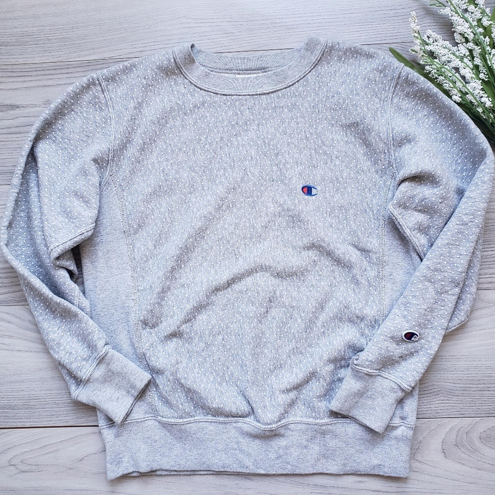 CHAMPION Crewneck Pullover grey w/ white C8